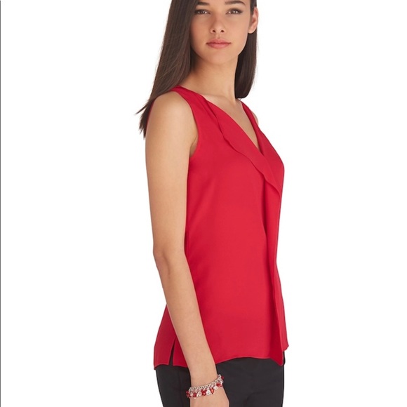 White House Black Market Sleeveless Red Shell - Picture 7 of 7